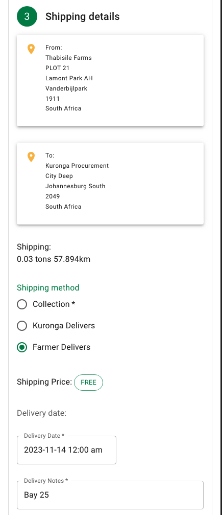 Shipping Details