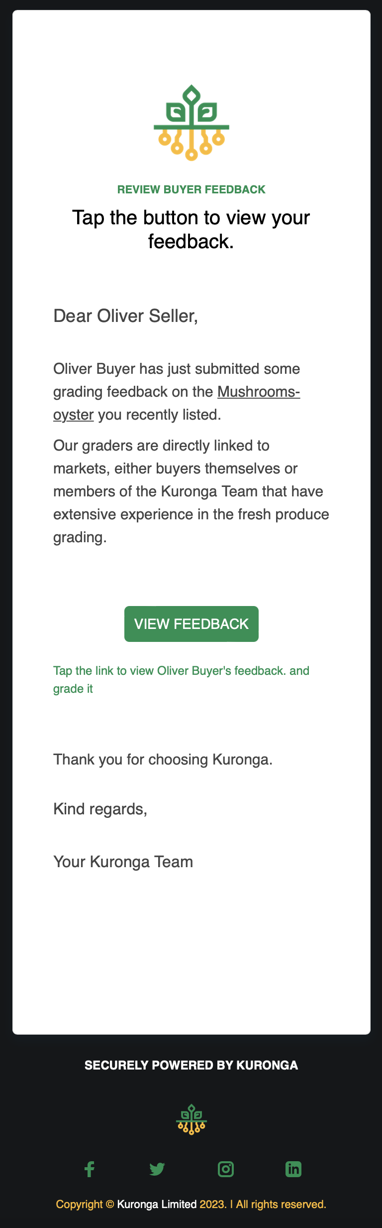 Got Feedback Email