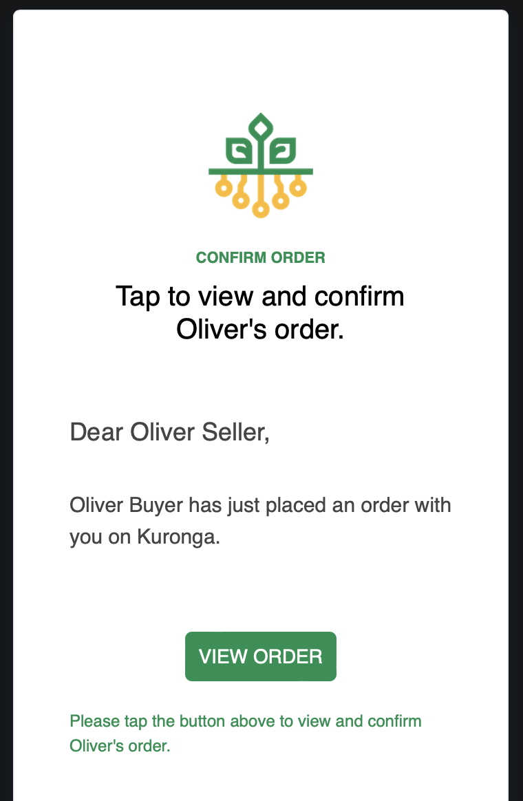 Farmer Order Email